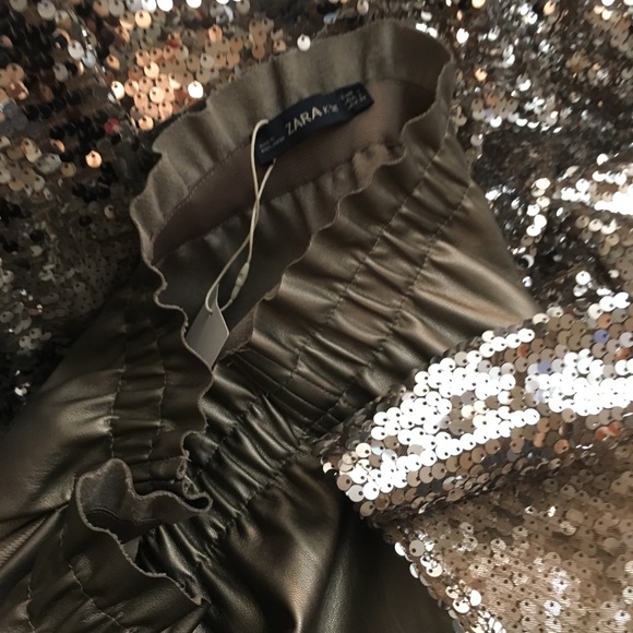 Zara Bronze Metallic Polyester Skirt - Picture 5 of 8